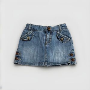 Vintage Osh kosh Girls 2T Denim Skirt Jean Embroidered with‎ kick pants